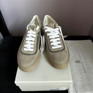 BRUNELLO CUCINELLI Suede sneakers with monili